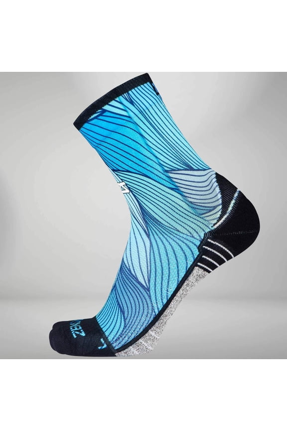 Abstract Waves Socks (Mini Crew) M / Blues