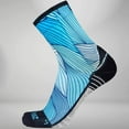 thumbnail image 1 of Zensah Abstract Waves Socks (Mini Crew) S / Blues, 1 of 3