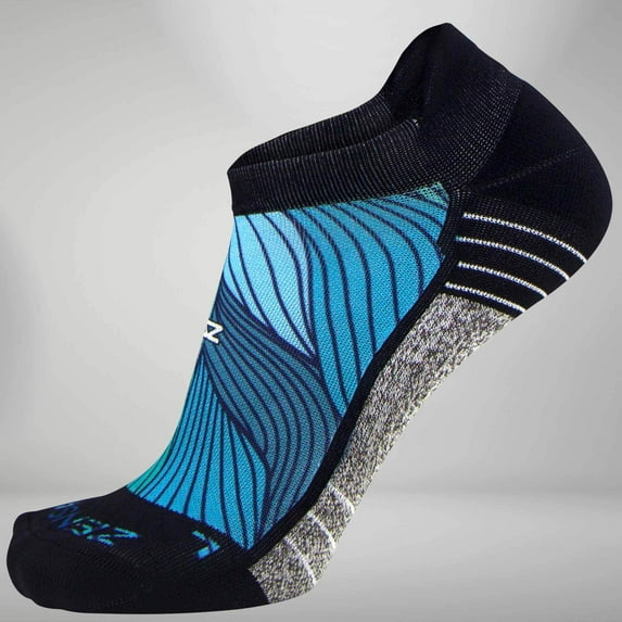 Zensah Abstract Waves Socks (No Show) S / Blues