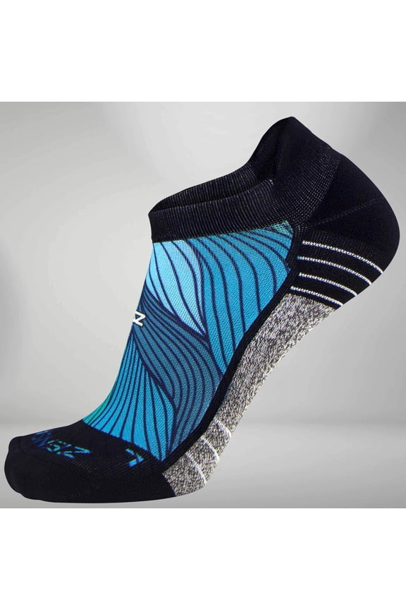 Abstract Waves Socks (No Show) S / Blues