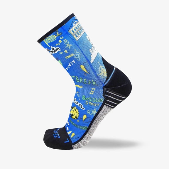 Zensah Boston Doodle 2.0 Socks (Mini-Crew) XL / Blue