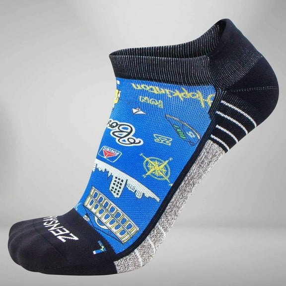Zensah Boston Doodle 2.0 Socks (No Show) M / Blue