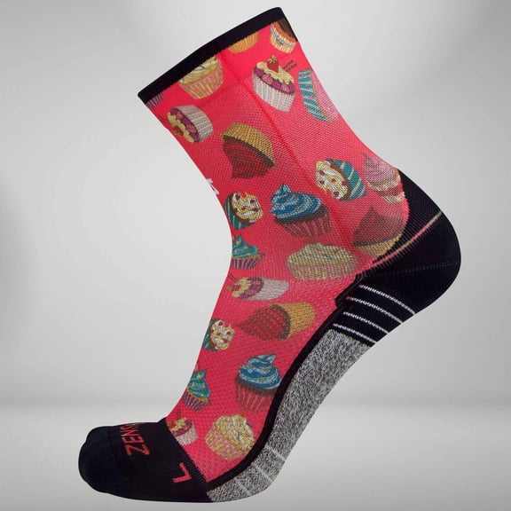 Zensah CUpcakes Socks (Mini Crew) L / Coral