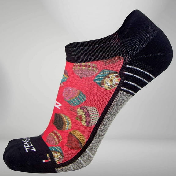 Zensah CUpcakes Socks (No Show) S / Coral