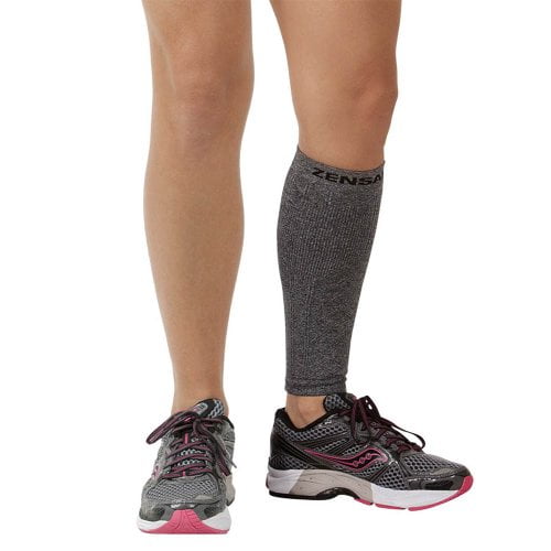 Zensah Calf/Shin Splint Compression Sleeve (singe sleeve), Heather Grey