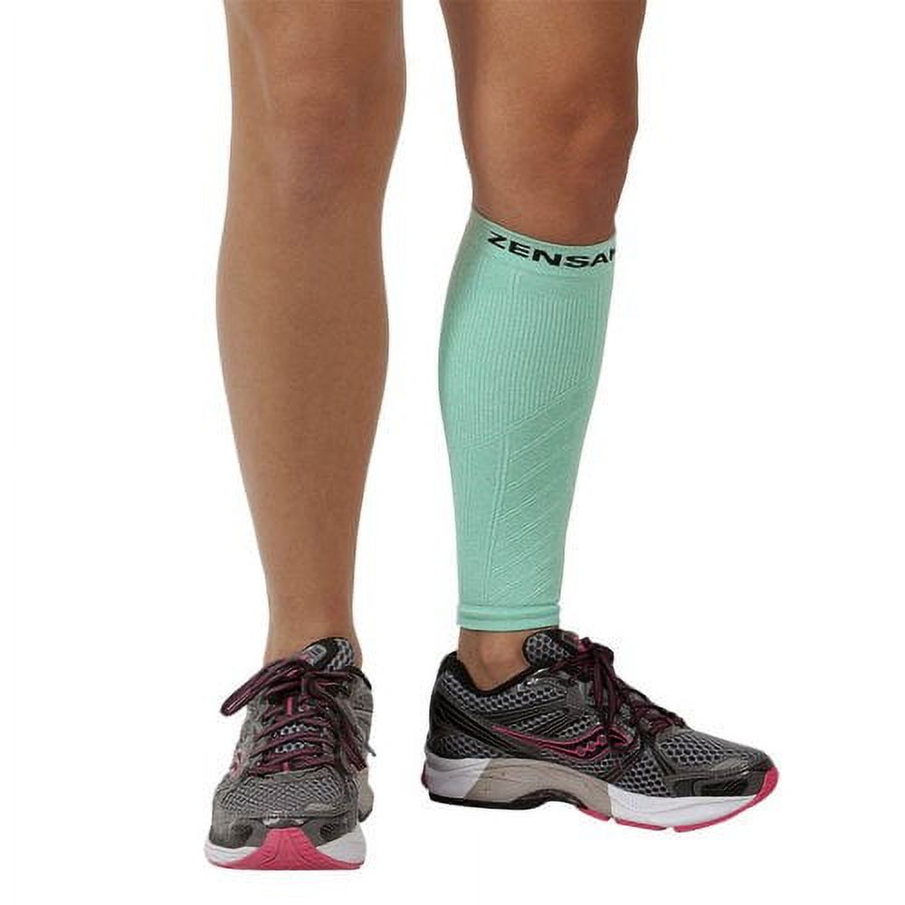 Zensah Calf/Shin Splint Compression Sleeve (singe sleeve), Heather Mint