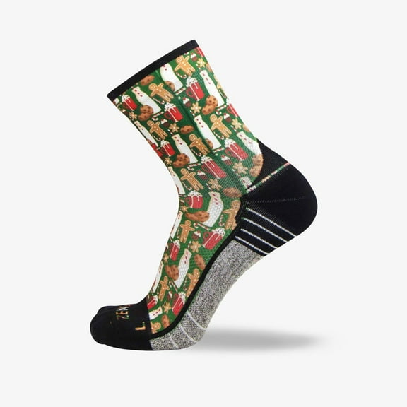 Zensah Christmas Cookies Socks (Mini Crew) S / Green
