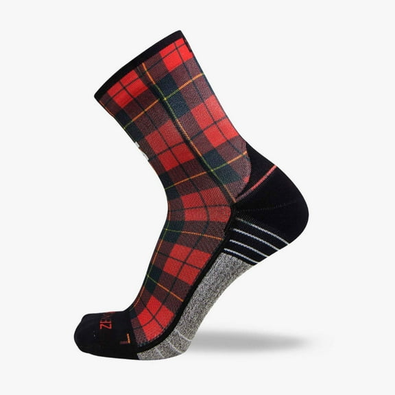 Zensah Classic Plaid Socks (Mini Crew) S / Red