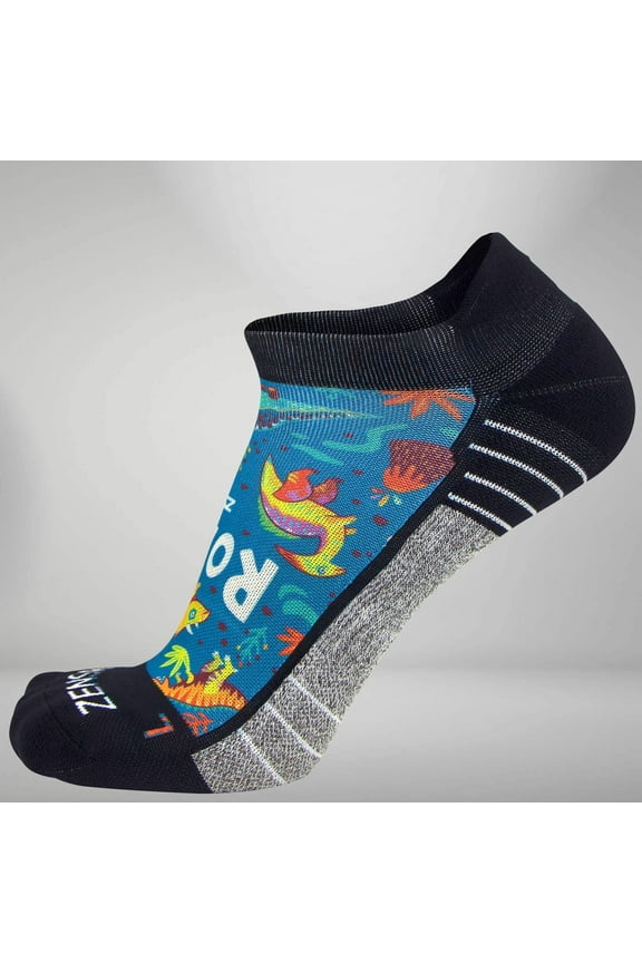 Dinosaurs Socks (No Show) L / Teal