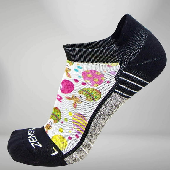 Zensah Easter Eggs Socks (No Show) M / White