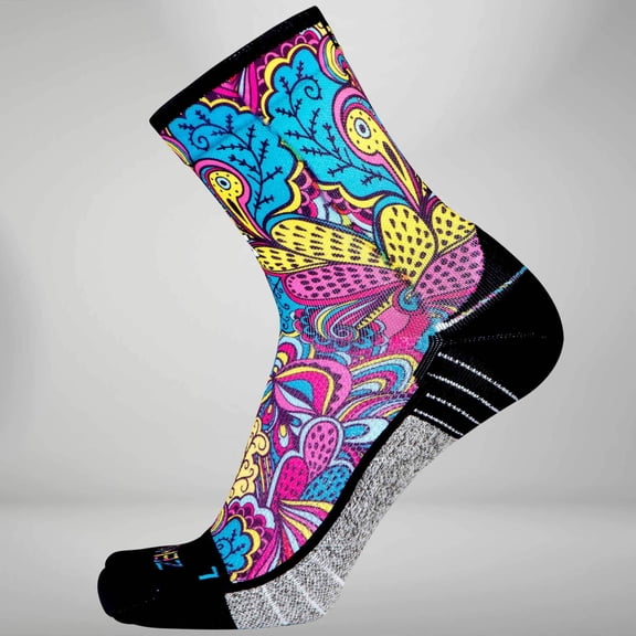 Zensah Groovy Socks (Mini Crew) L / Summer Bloom