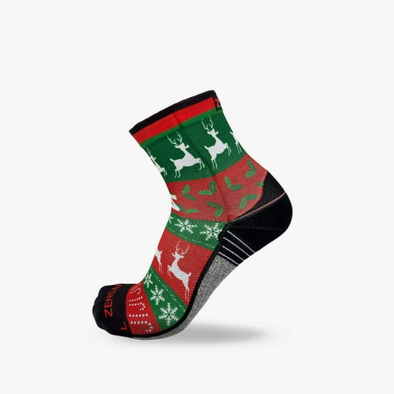 Zensah Holiday Socks (Mini Crew) M / Funky Sweater Green-Red