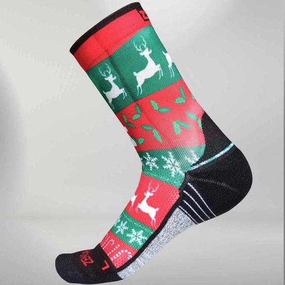 Zensah Holiday Socks (Mini Crew) S / Funky Sweater Green-Red