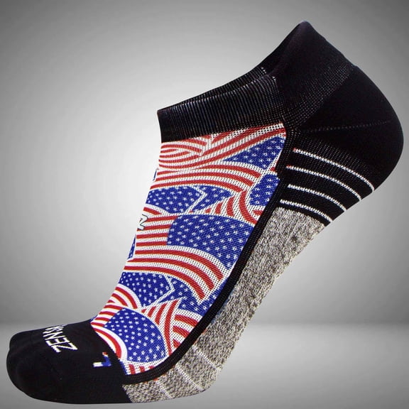 Zensah Independence Patriotic Socks (No Show) S / USA Flags