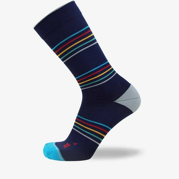 Zensah Lifestyle Socks One Size / Navy-Slim Stripes