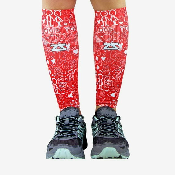 Zensah Love Compression Leg Sleeves L/XL / Mix White/Red