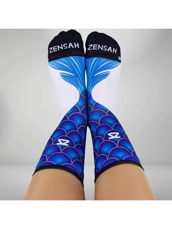 Mermaid Tail Socks (Mini Crew) L / White