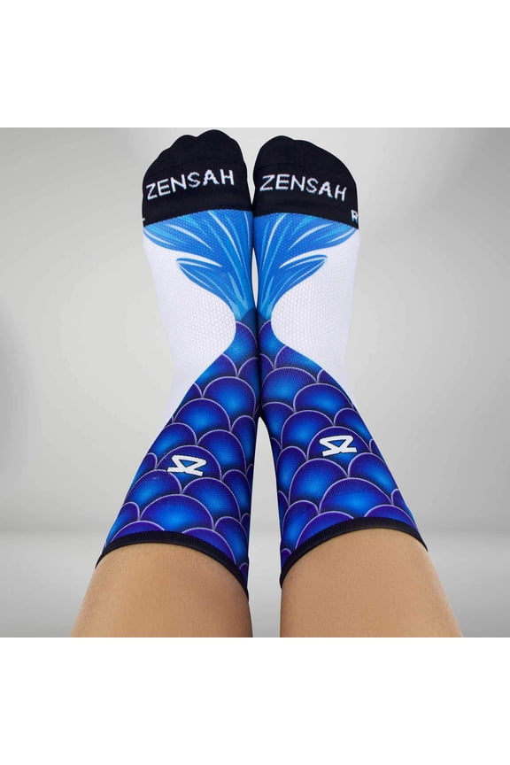 Mermaid Tail Socks (Mini Crew) L / White