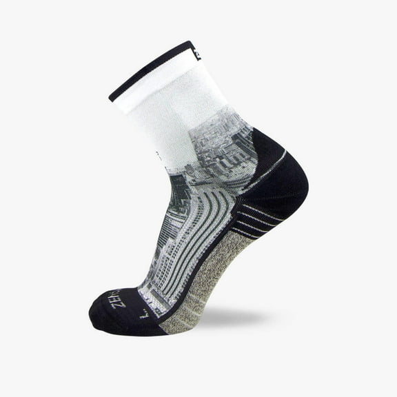 Zensah NYC Empire State Socks (Mini Crew) M / Greyscale