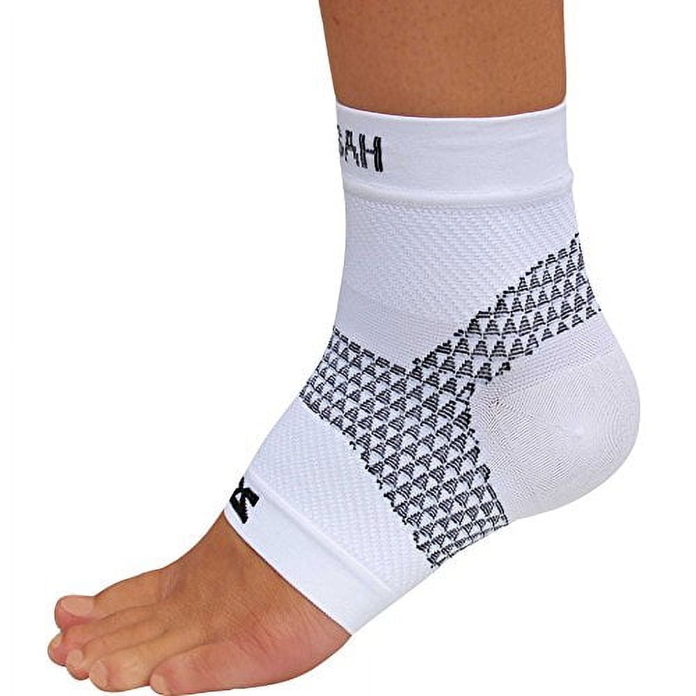 Zensah PF Compression Sleeve (single) - Foot Sleeve, Plantar Fasciitis  Sock, Medium, White 