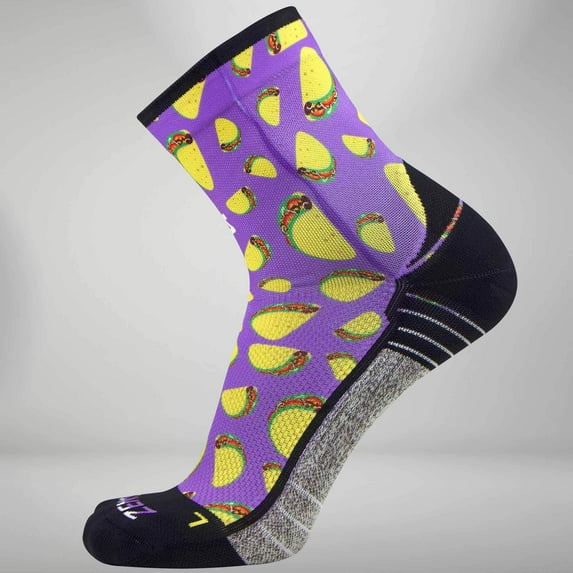 Zensah Tacos Socks (Mini-Crew) L / Purple