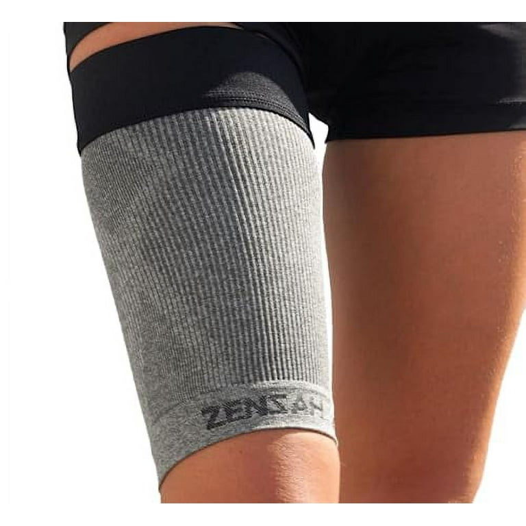 Zensah Thigh Compression Sleeve â€“ Hamstring Support, Quad Wrap for Men  and Women - Great for Running, Sports, Groin Pulls (X-Large, 1 Single -  Heather Grey) 