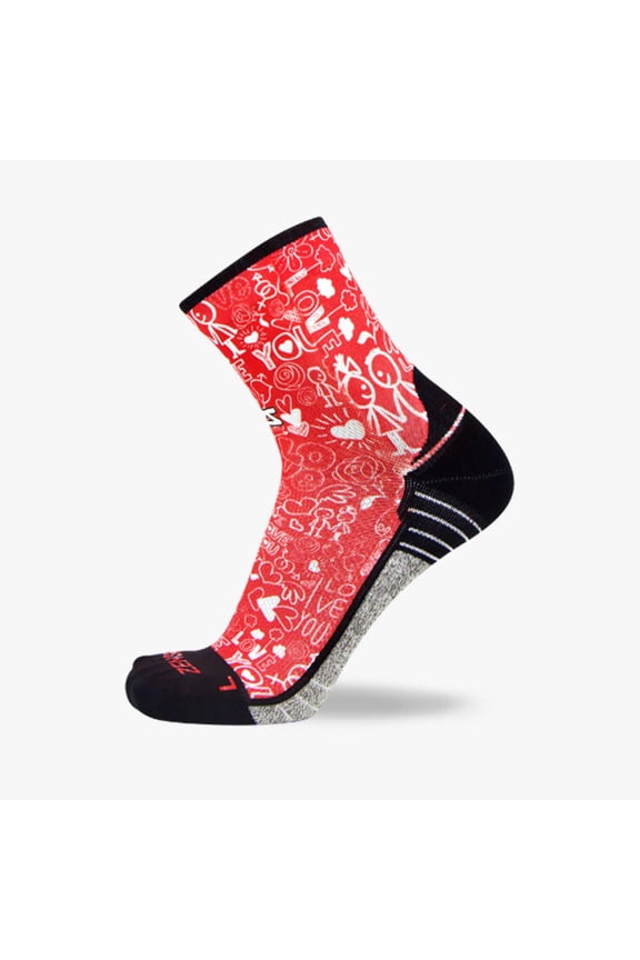 Valentines Day Socks (Mini-Crew) M / Love-White