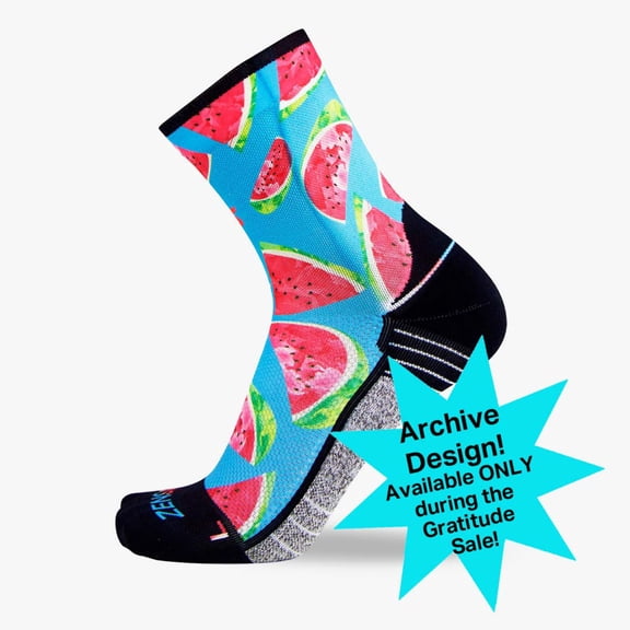Zensah Watermelon Socks (Mini Crew) L / Aqua