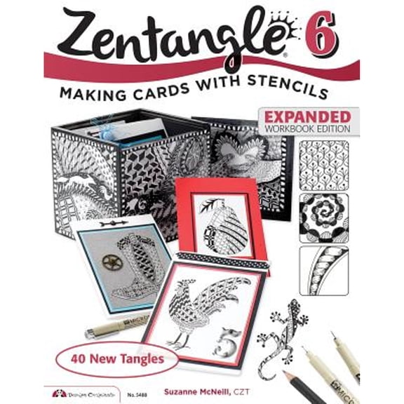 Pre-Owned Zentangle 6, Expanded Workbook Edition : Making Cards with Stencils (Paperback) 9781574219531