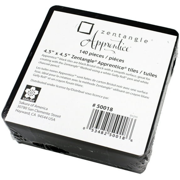Zentangle Apprentice Refill Tiles 4.5"X4.5" 140/Pkg-Black