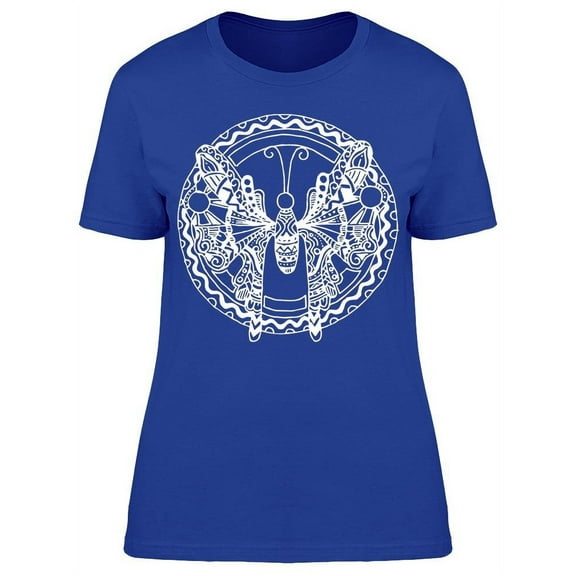 Zentangle Butterfly Design T-Shirt Women -Image by Shutterstock, Female Large