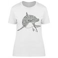 thumbnail image 1 of Zentangle Curious Dolphin T-Shirt Women -Image by Shutterstock, Female 3X-Large, 1 of 2