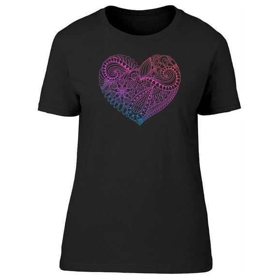 Zentangle Heart Painting  T-Shirt Women -Image by Shutterstock, Female Small