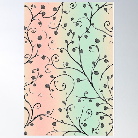 Zentangle Spring: Floral Patterns With Early Bloomers (48/100) Poster Wall Art, Modern Wall Decor For Living Room Bedroom, 8x12 UNFRAMED