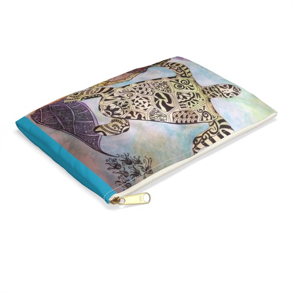Zentangle Turtle Pouch  - Durable and Versatile Cosmetic Bag or Pencil Case