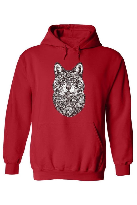 Zentangle Wolf Head Hoodie Women -Image by Shutterstock, Female Small