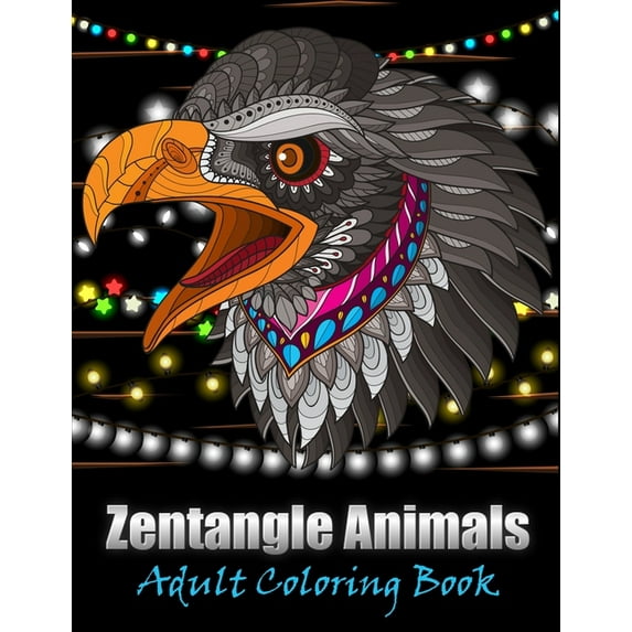Zentangle animals adult coloring book: 50 stress relieving Zentangle Animals Desgin (Paperback)
