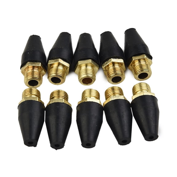 Zenthis Pack Rubber Brass Safety Tip Nozzle for Air Blow Tools NPT Male Air Compressor Herramientas Ferramentas Tools 10Pcs 1/8 Inch