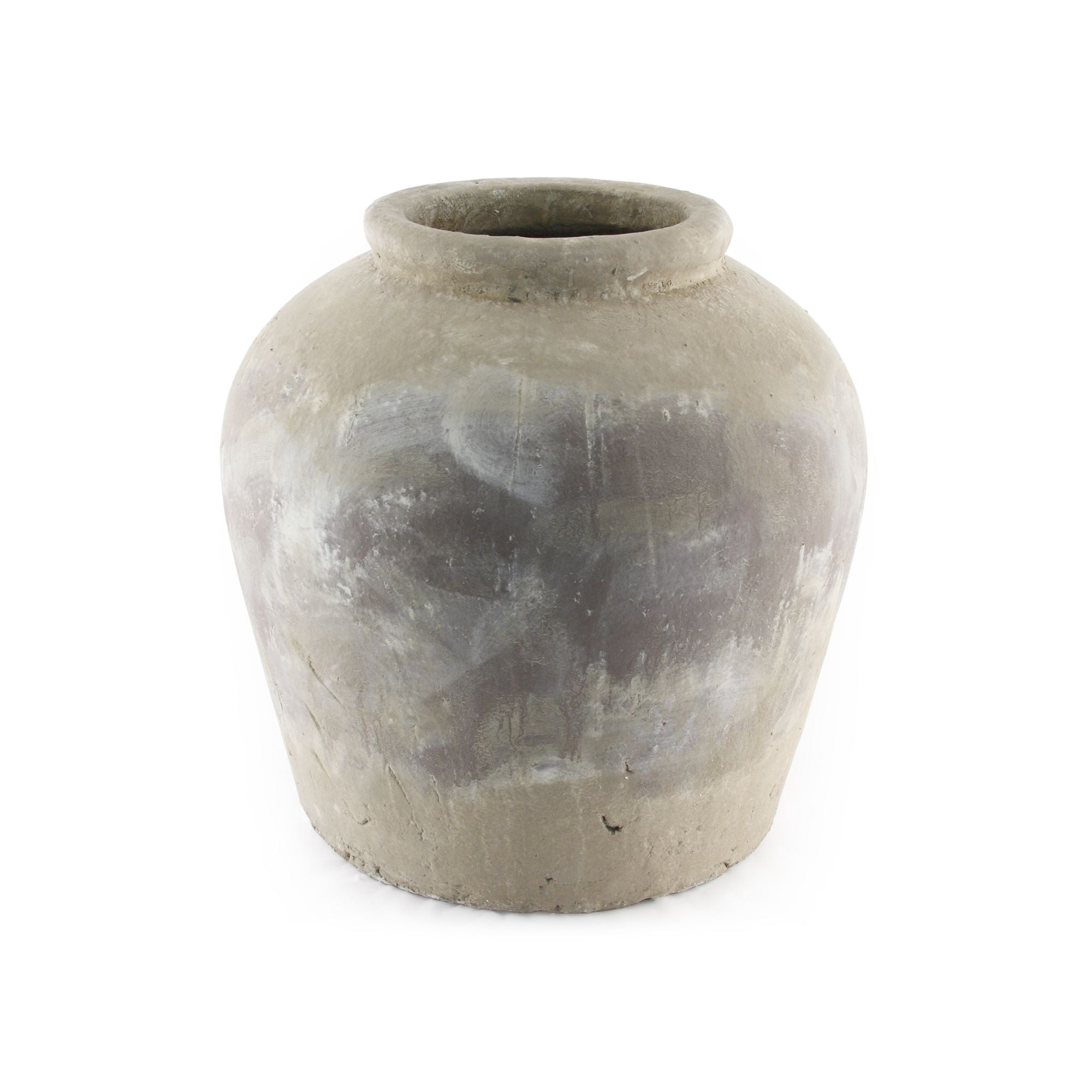 Zentique 12” Distressed Gray Wash Terracotta Vase, Set of 2