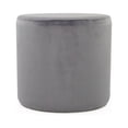 thumbnail image 1 of Zentique 16.5" Pale Blue Solid Velvet Upholstered Accent Stool, 1 of 3