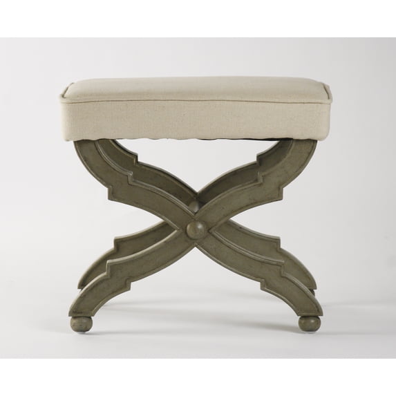 Zentique 20" Beige and Green Crescenzo Contemporary Single Bench