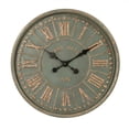 thumbnail image 1 of Zentique 23.5" Green and Black Distressed Finish Round Wall Clock, 1 of 2
