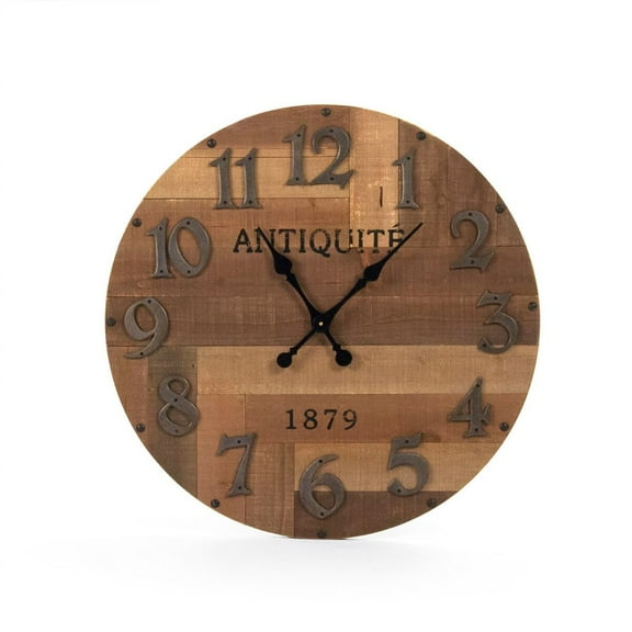 Zentique 30" Brown and Black Contemporary Round Darcy Wall Clock