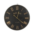 thumbnail image 1 of Zentique 38.5" Black and Gold Distressed Finish Wall Clock, 1 of 3