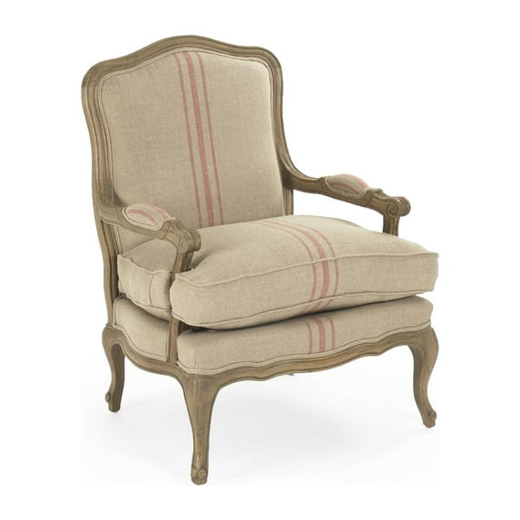 Zentique 38" Beige and Brown Stripe Bastille Contemporary Chair