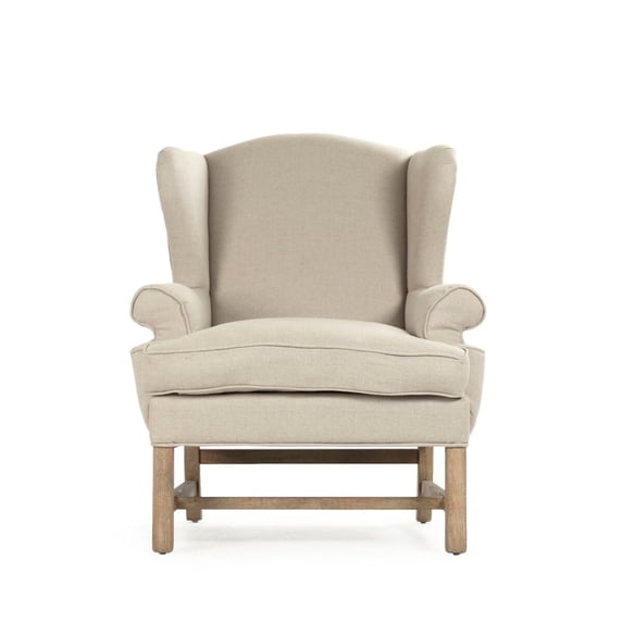 43" Beige Fabien Contemporary Upholstered Wingback Chair