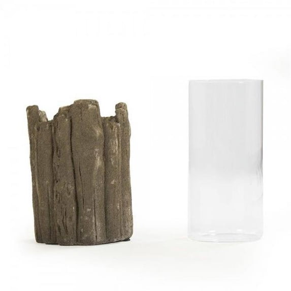 Zentique 8576S A729 5.5 x 11 x 5.5 in. Candle Holder, Brown - Small