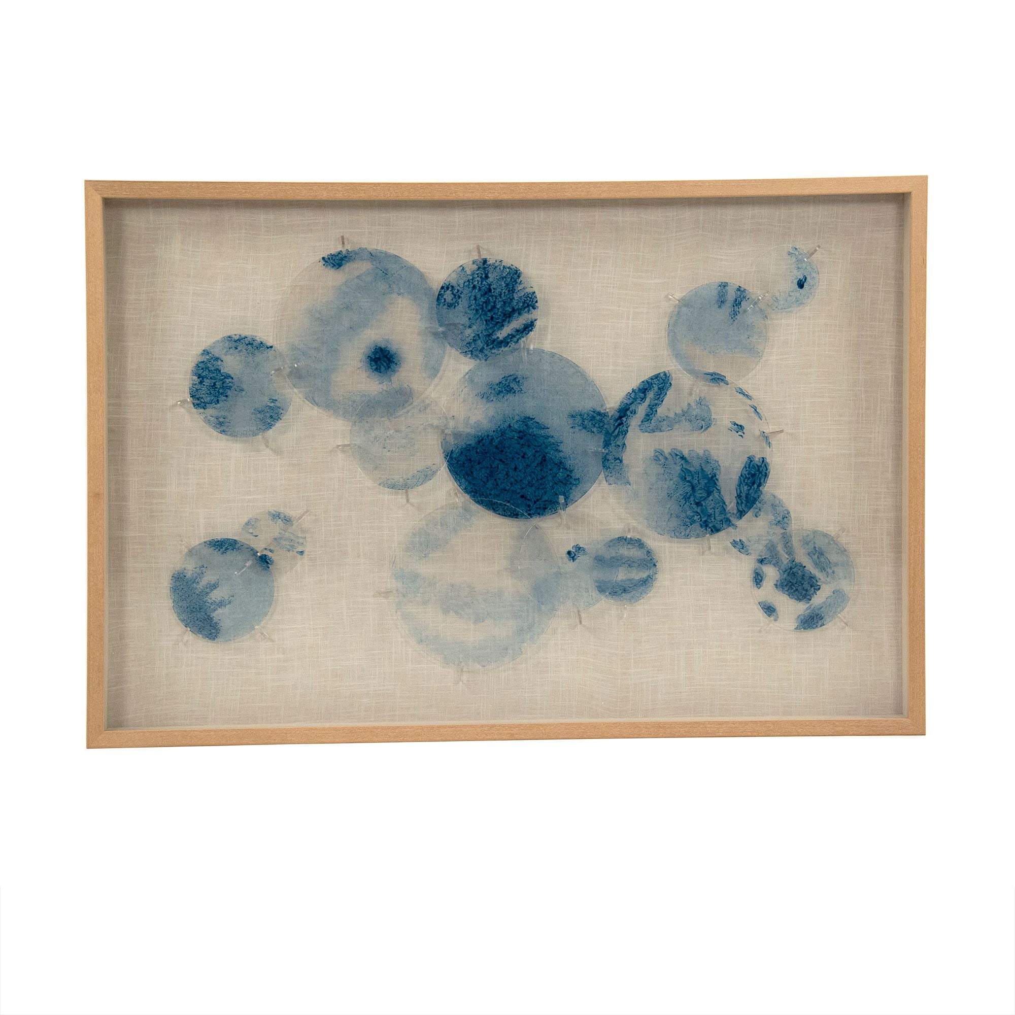 Zentique Abstract Blue Stained Glass Rectangular Wall Art 32