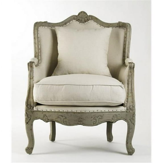 Zentique CFH198 432 C020 Jute Adele Love Chair, Off-White Cotton & Jute - 29 x 40 x 23. in.