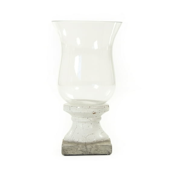 Partially Glazed Off-White Candle Holder (4614M A25A) by Zentique